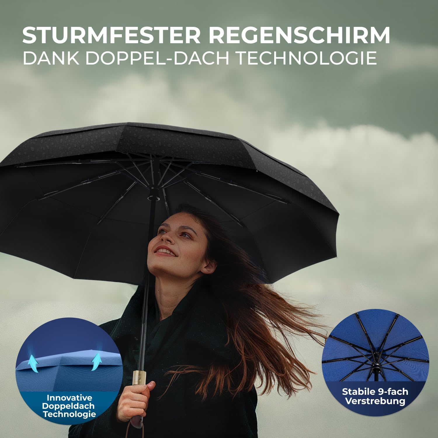 Thumbnail 1 de LOGAN & BARNES Amsterdam Taschenschirm Ø103 cm sturmsicher