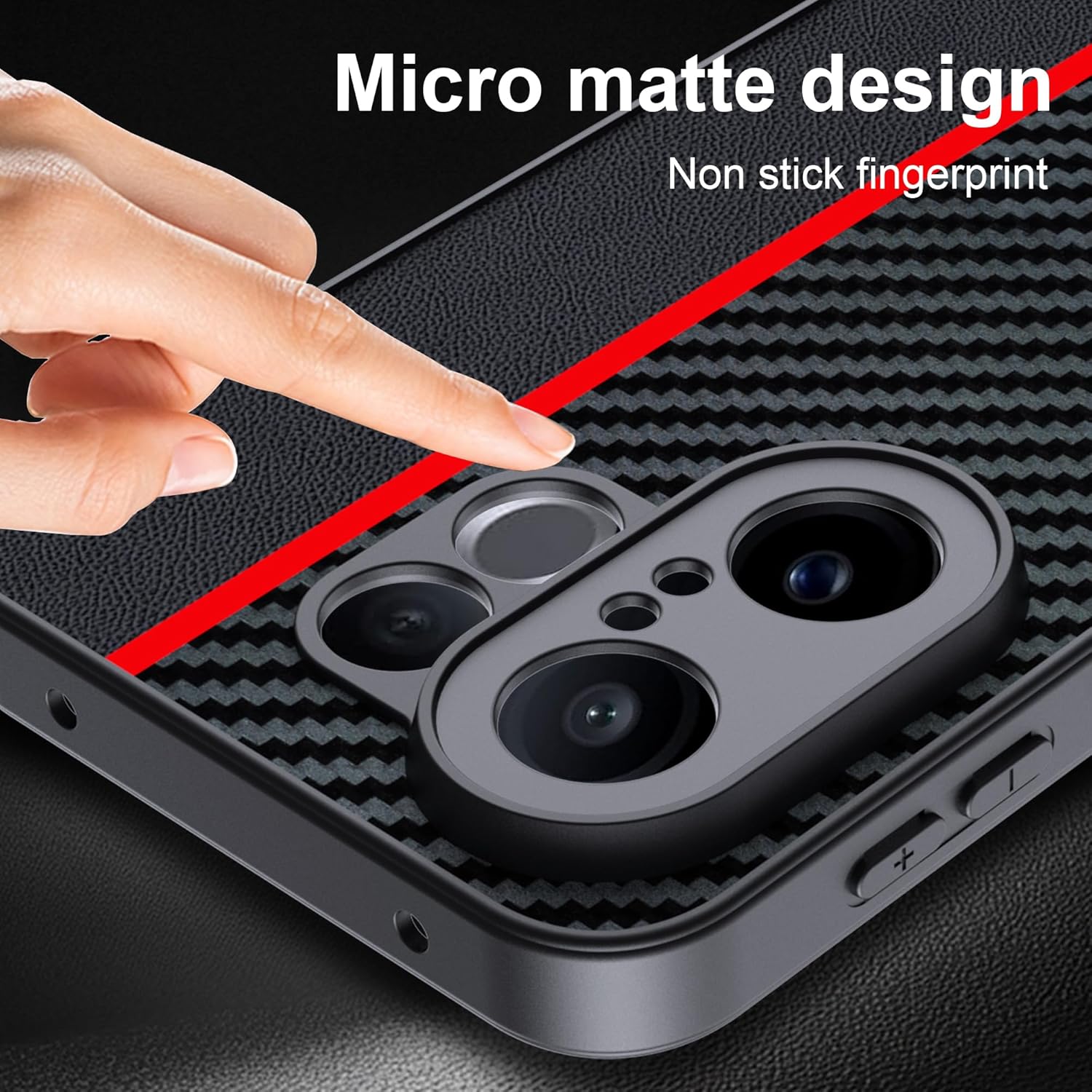 Thumbnail 1 de FDHYFGDY Hülle für Vivo X200 FE – Schutzhülle aus Carbonfaser, wasserdicht & stoßfest (Case Rot/Schwarz)