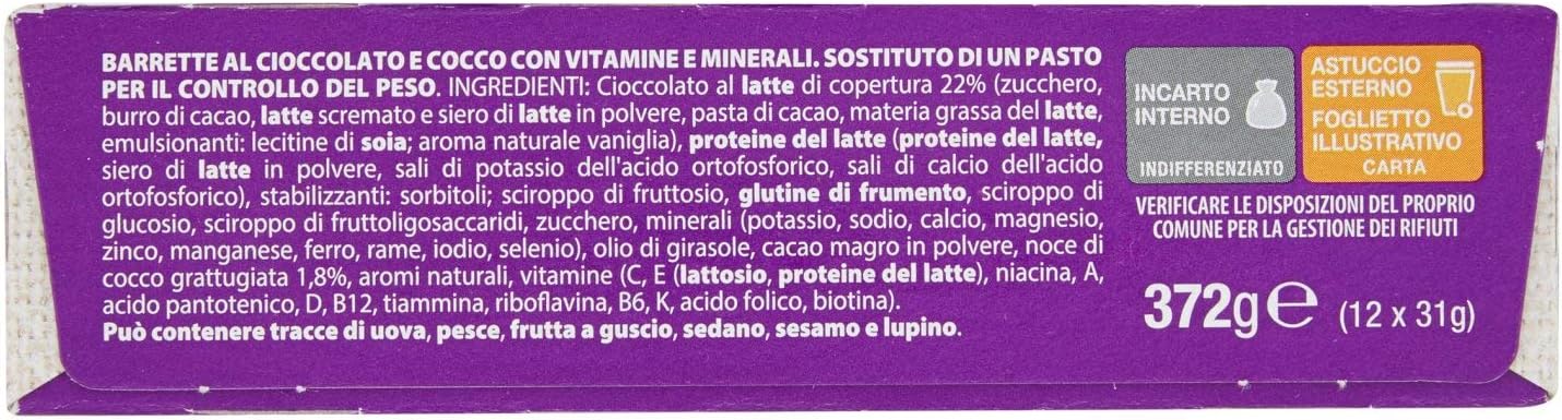 Thumbnail 2 de Pesoforma Barrette Cioccolato Cuore Cocco – 2 barrette, 1 pasto completo a 237 kcal, proteine 25%