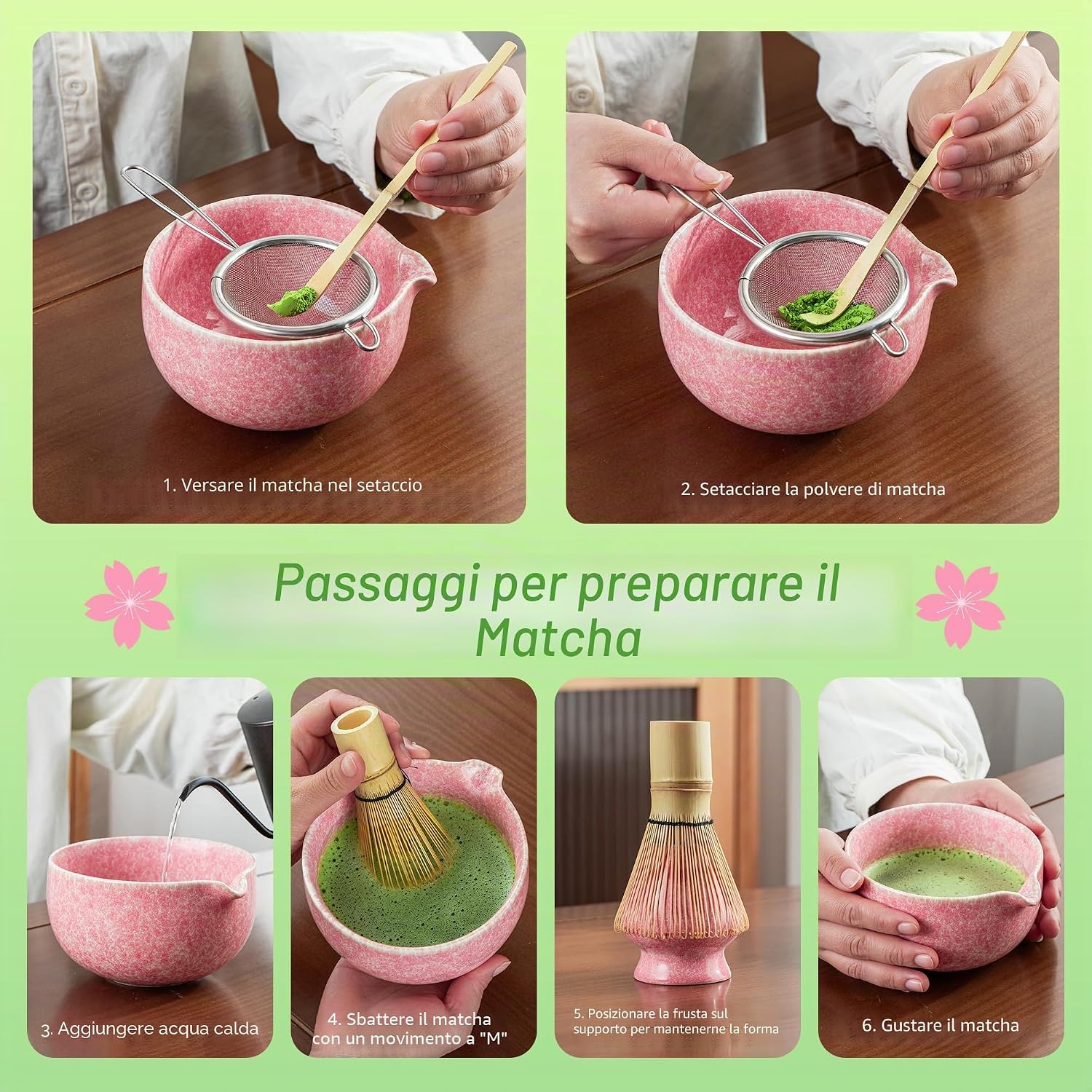 Thumbnail 4 de TEANAGOO Set Fruste Matcha da 7 pezzi – rosa, cerimonia e latte matcha