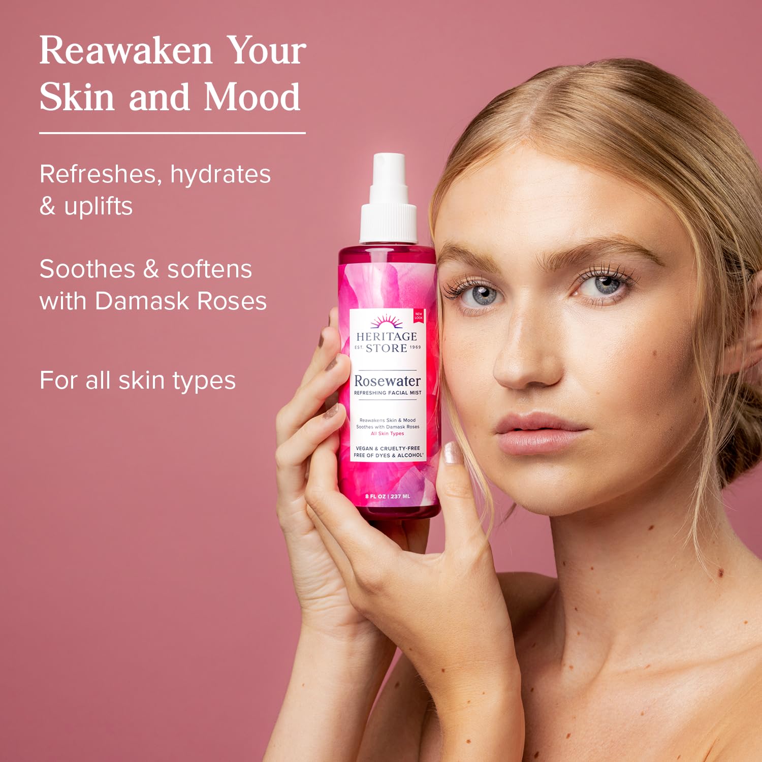 Detalle 2 de HERITAGE STORE Rosewater Hydrating Face Mist 12 oz 💧