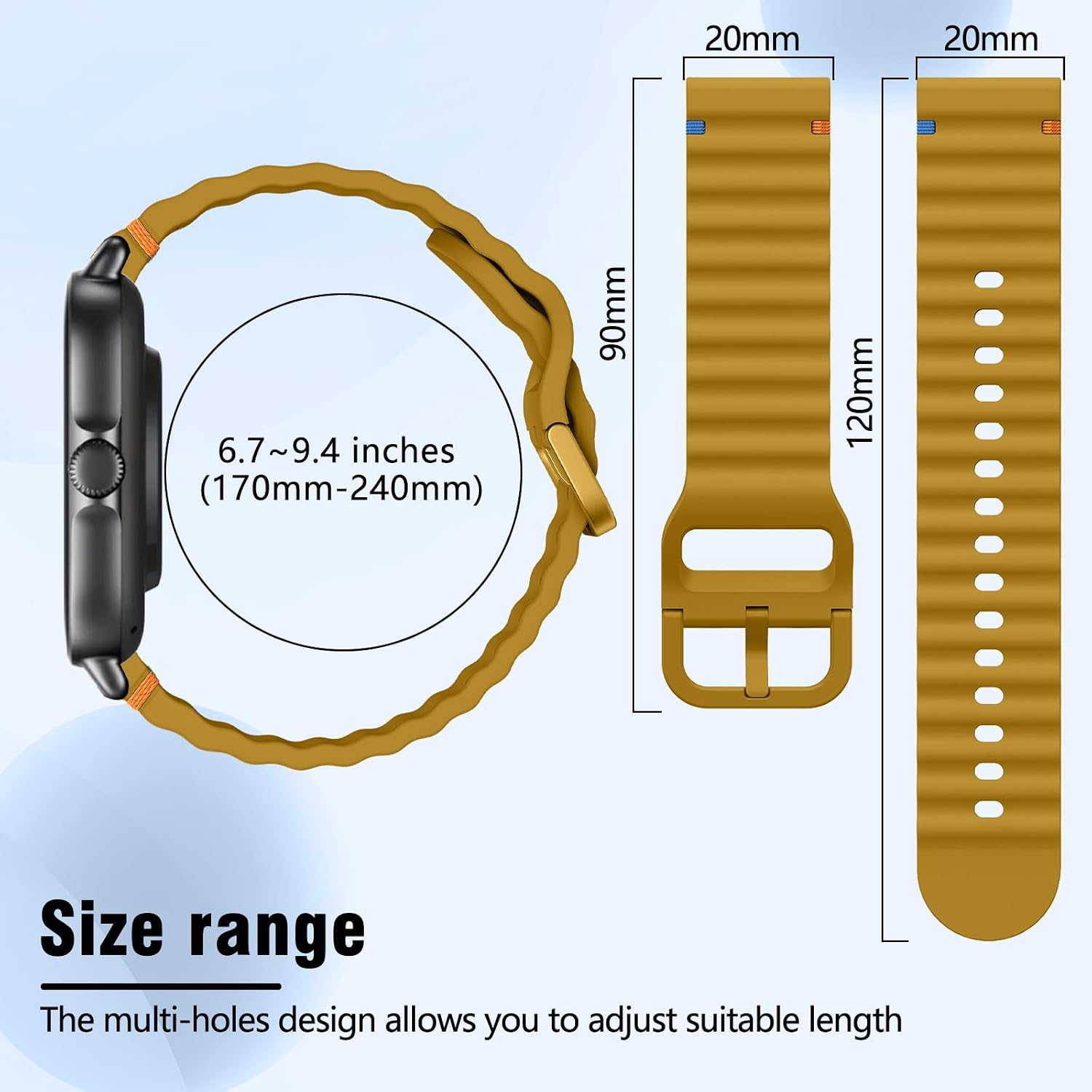 Thumbnail 3 de RosMank 20mm Silicone Watch Band for Amazfit and Garmin Bundles