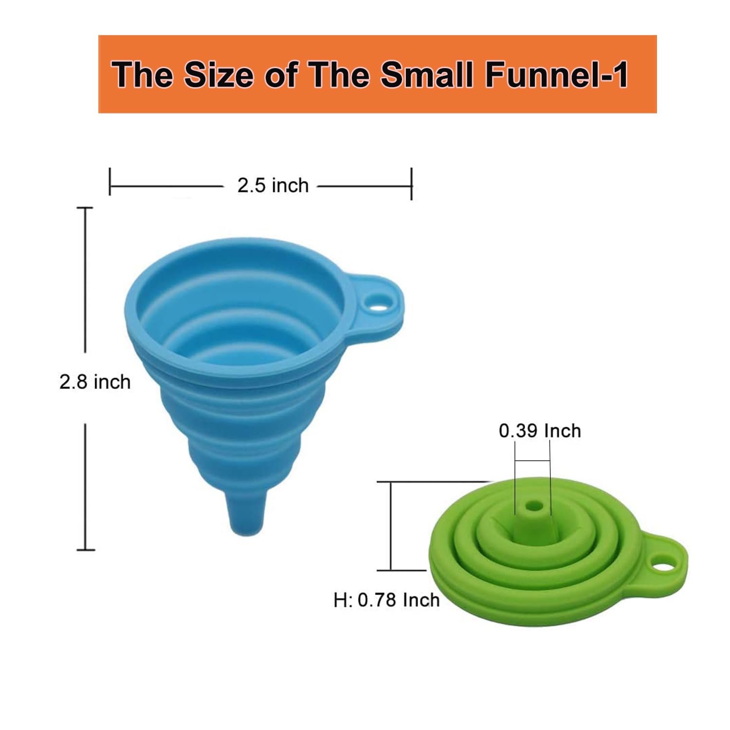 Detalle de KongNai 4 Small-2 Large 6 Pack Collapsible Silicone Funnels