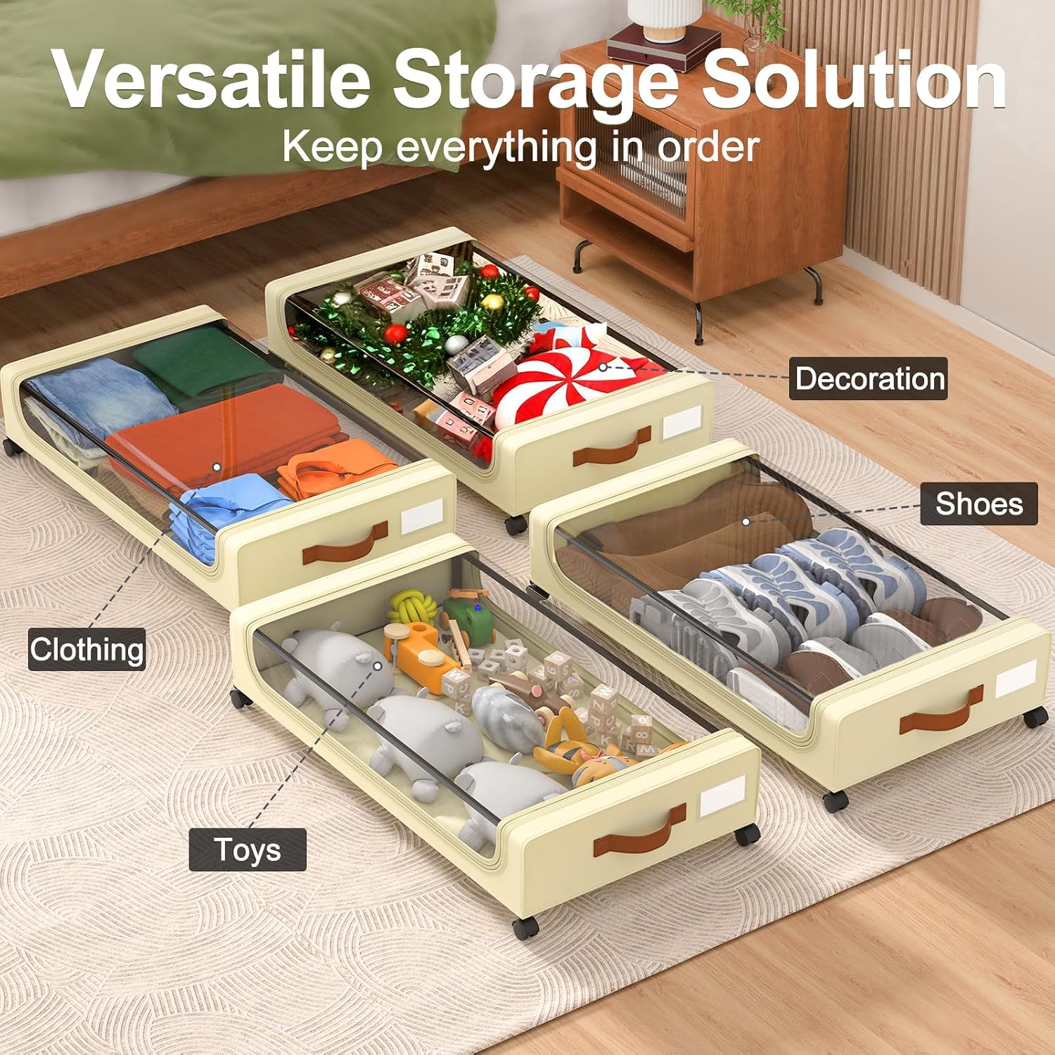Thumbnail 5 de GoMaihe 48L Under Bed Storage with Wheels (4-Pack)