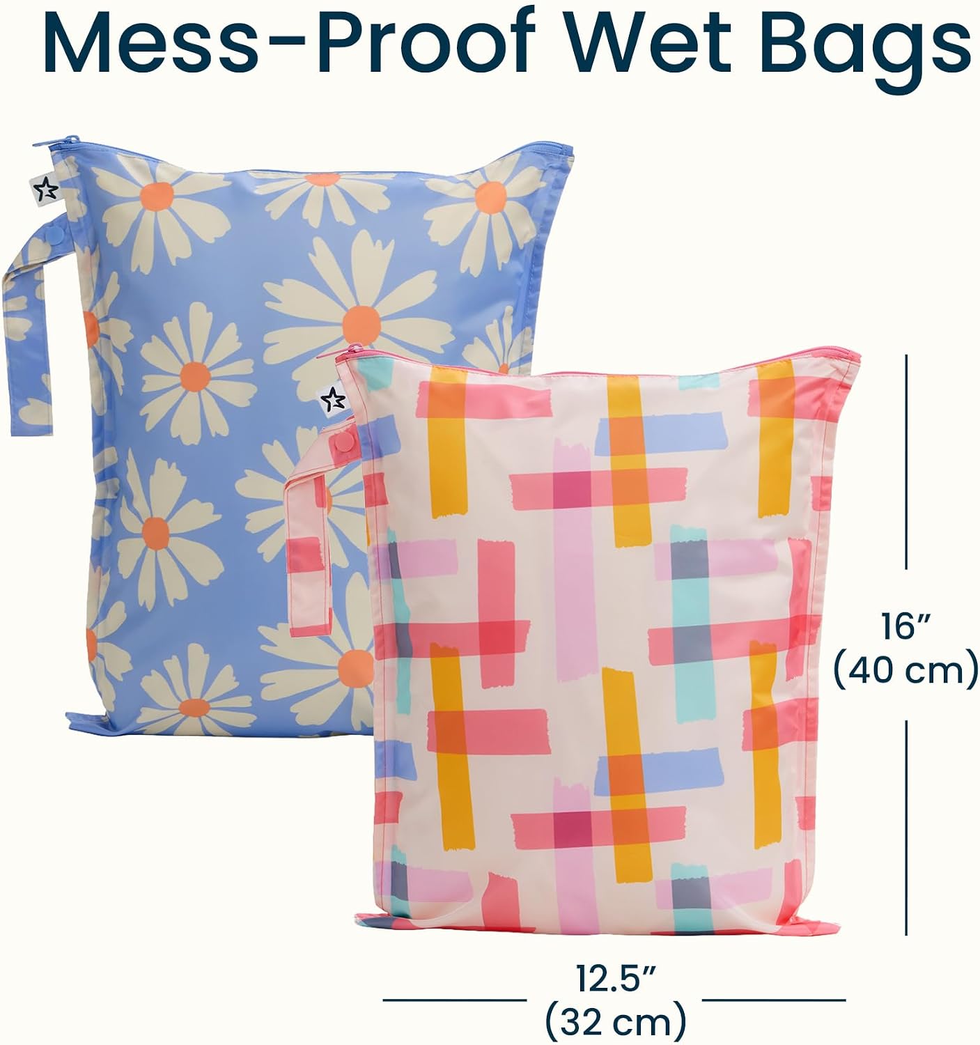 Detalle 1 de Tiny Twinkle Wet Bags, 2-Pack Reusable Waterproof Bags, 12.5” × 16”