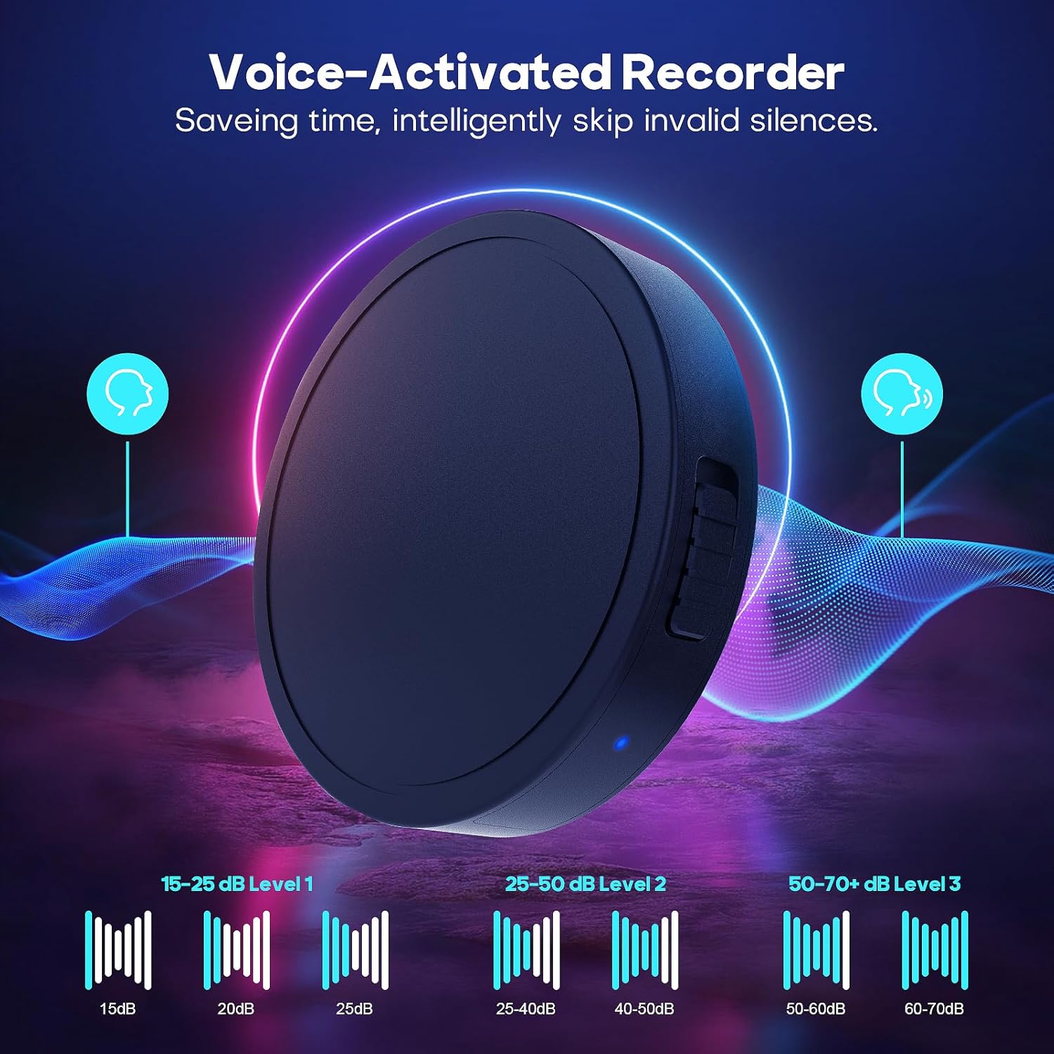 Thumbnail 3 de Elasound 132G Voice Recorder 100H battery life