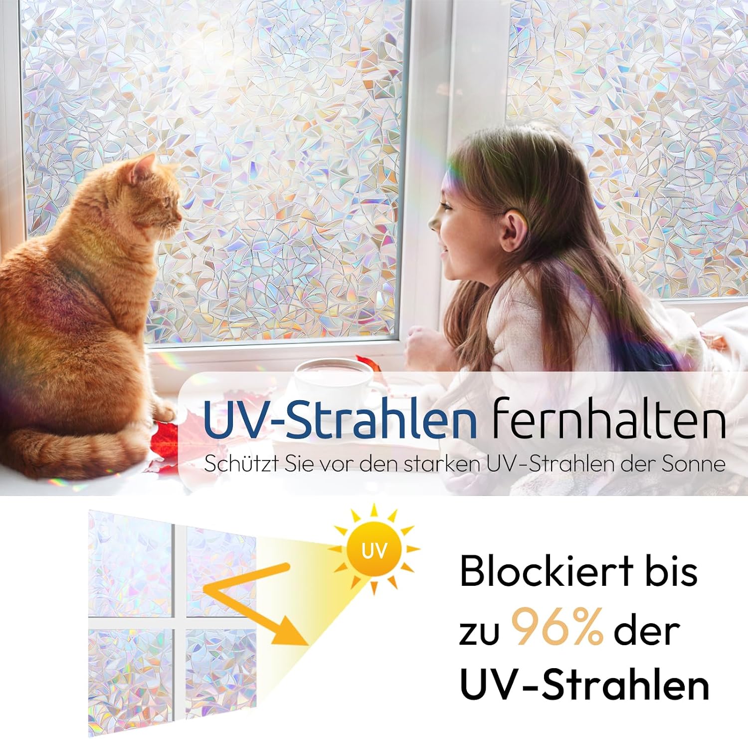 Thumbnail 3 de rabbitgoo Fensterfolie Regenbogen Blickdicht 44,5x200