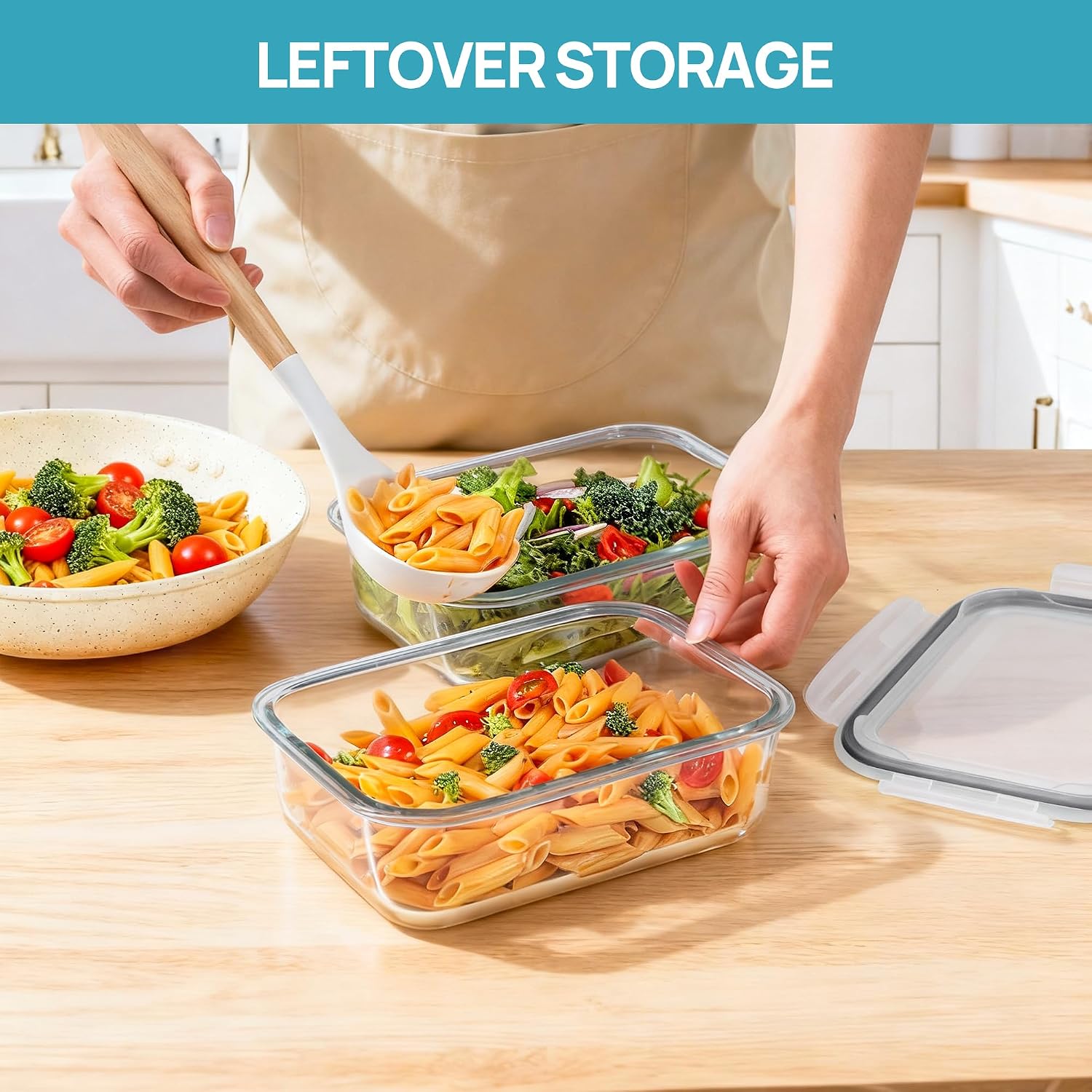 Detalle 1 de Vtopmart Glass Food Storage Containers, 1500 mL