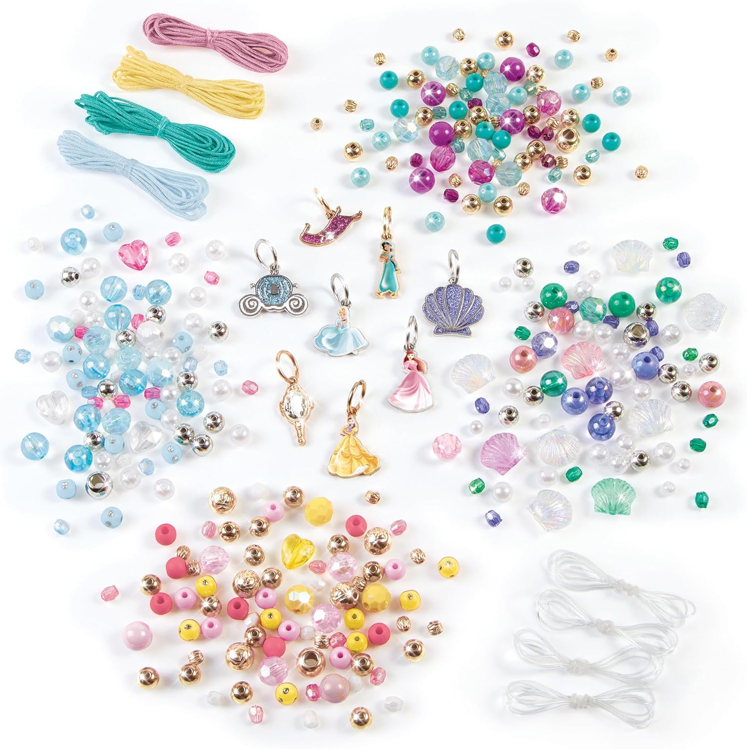 Detalle 2 de Make It Real 4227 Set 12 braccialetti fai da te con ciondoli Principesse Disney (332 pezzi) per bambine