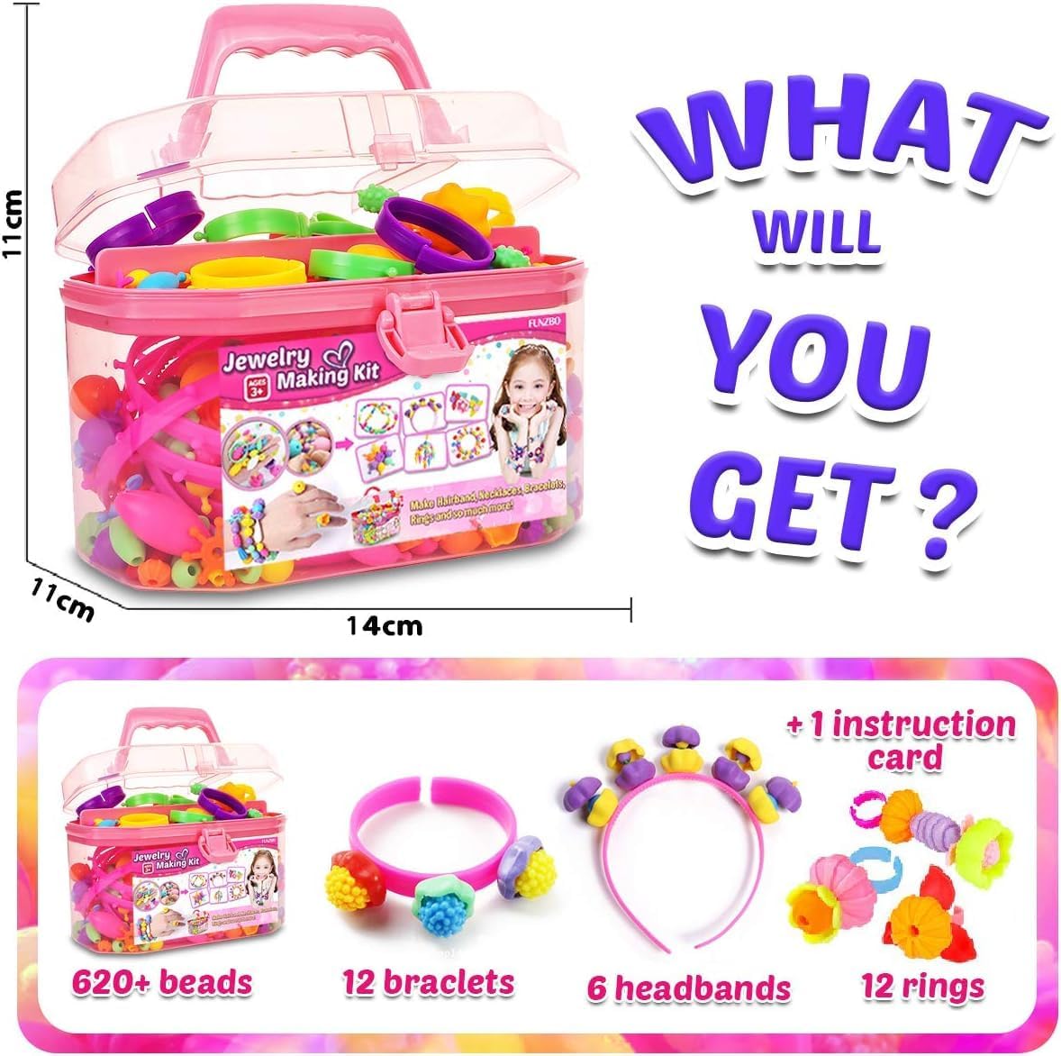 Detalle 1 de FunzBo Pop Beads Jewellery Kit for Kids 💎