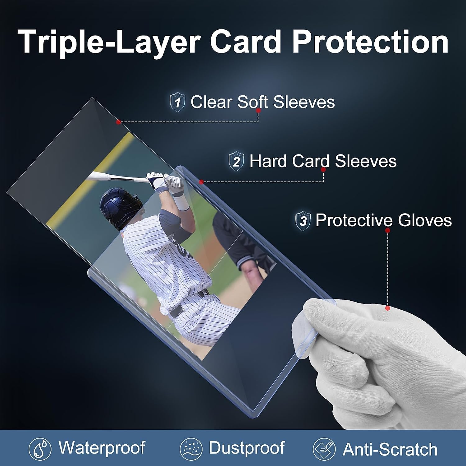 Thumbnail 3 de Mlikero 400 Pcs Card Sleeves: 3" x 4" Hard Sleeves + 200 Soft Sleeves, Non-PVC, Acid-Free for MTG and Sports Cards