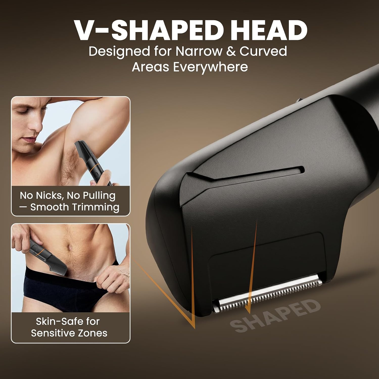 Detalle de MAXGROOM 5 in 1 Manscape Body Hair Trimmer for Men with IPX6, 120-Min Cordless Runtime & Type C Charging Dock