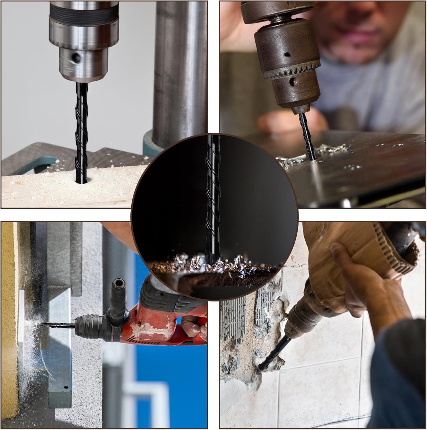 Thumbnail 5 de LALAGO Fliesenbohrer-Set 10-tlg, Ø 3–12 mm – Glas-, Keramik-, Beton- und Universalbohrer (Schwarz)