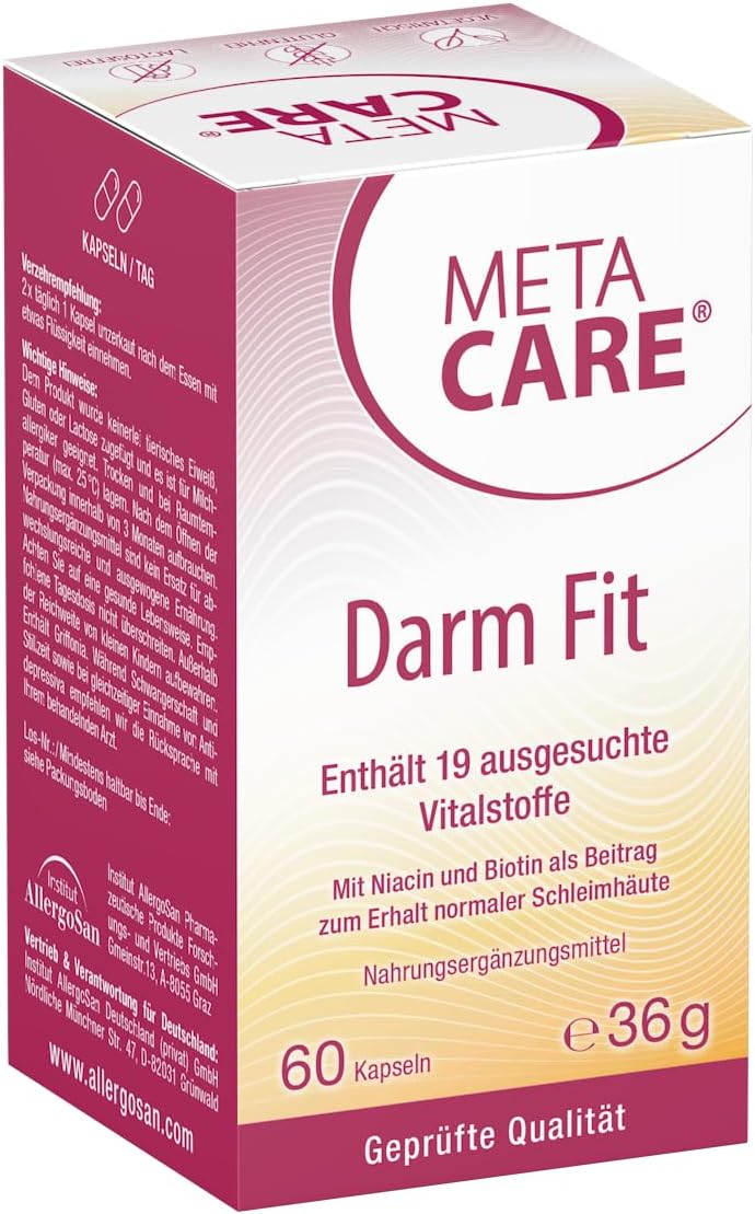Thumbnail 3 de META CARE Darm Fit – 19 ausgewählte Vitalstoffe mit Niacin und Biotin, hochdosiert (60 Kapseln, vegetarisch)