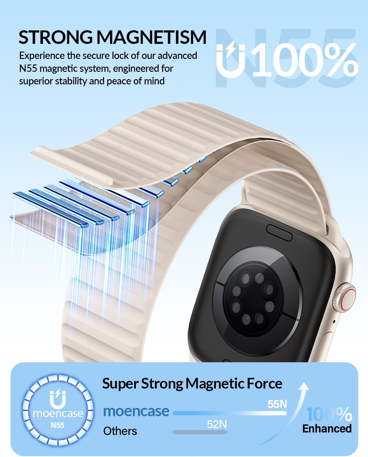 Thumbnail 1 de Patented Magnetic Sport Silicone Band for Apple Watch (40mm–49mm)