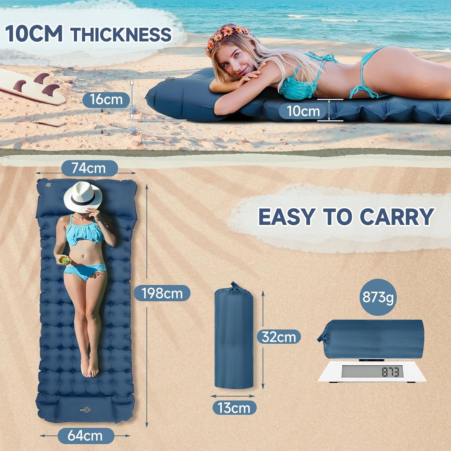 Thumbnail 1 de Aptliton Inflating Sleeping Pad, 10cm