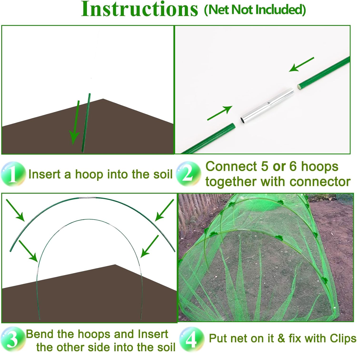 Detalle de Garden hoops for raised beds, 2.4m
