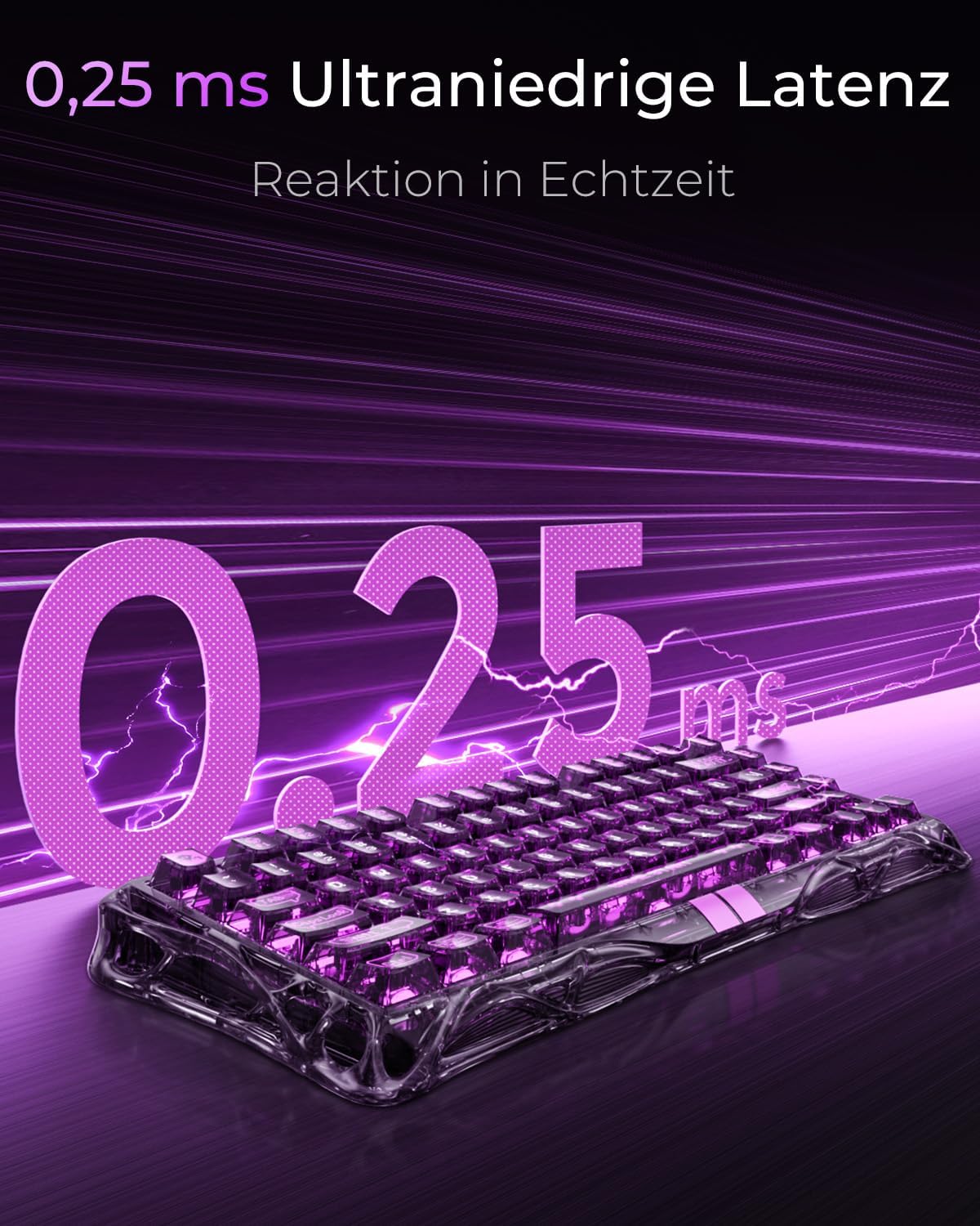 Detalle de GravaStar V75 Lite Hall-Effekt Tastatur – 75% Layout, schnelle Reaktion, Hot Swappable