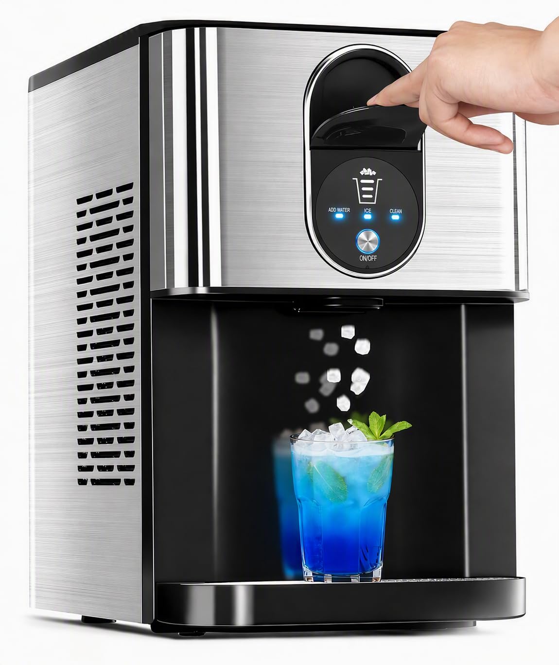 Detalle de Electactic HZB-20DN Nugget Ice Maker, 2.4L Reservoir, 44 lb Daily Output
