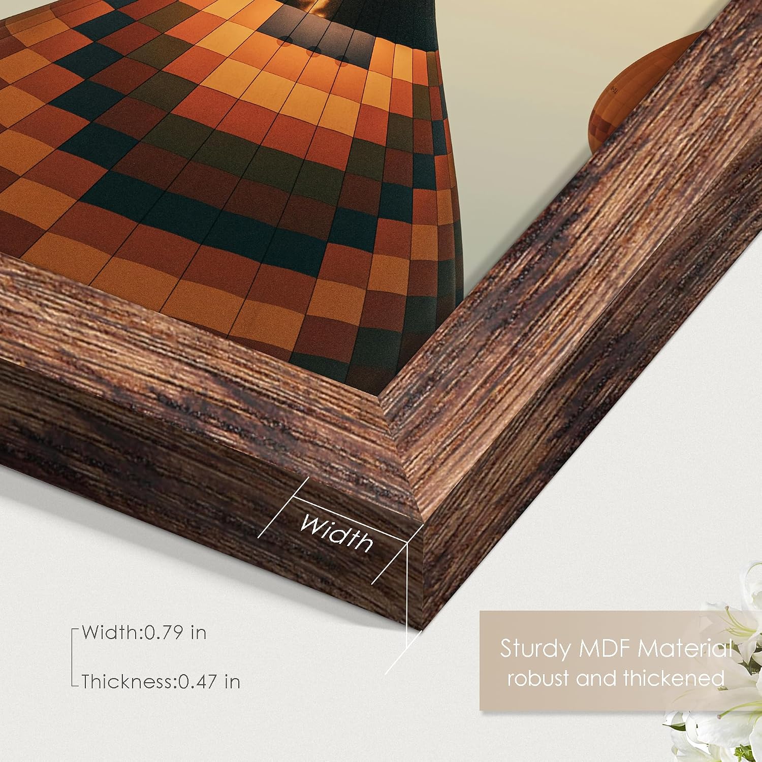 Thumbnail 4 de Fisnish 13x19 Picture Frame, Classic Brown – Wall Mount Poster Frame (1 Pack)