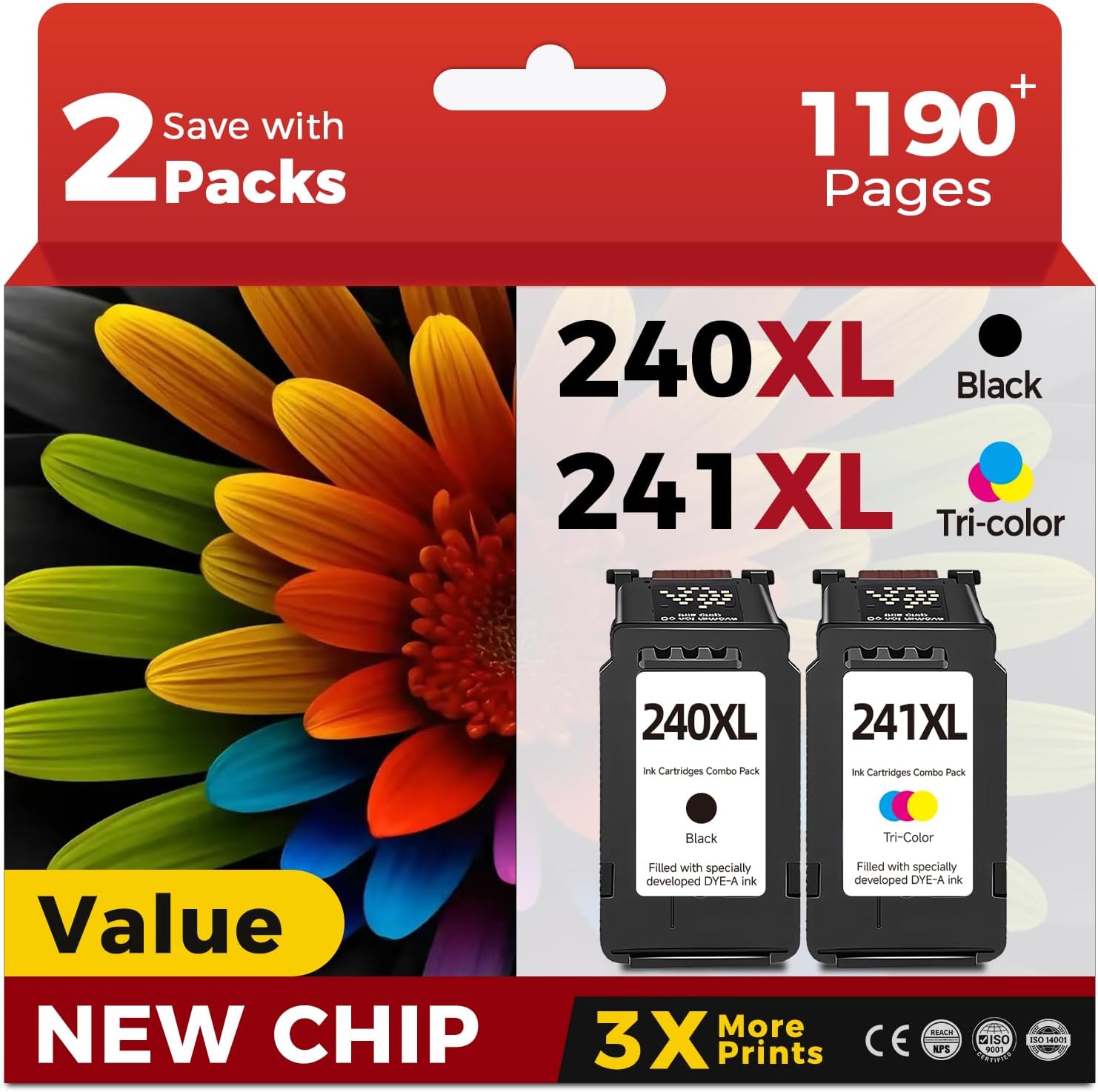 PG-240 CL-241 XL Ink Cartridge Combo 2-Pack