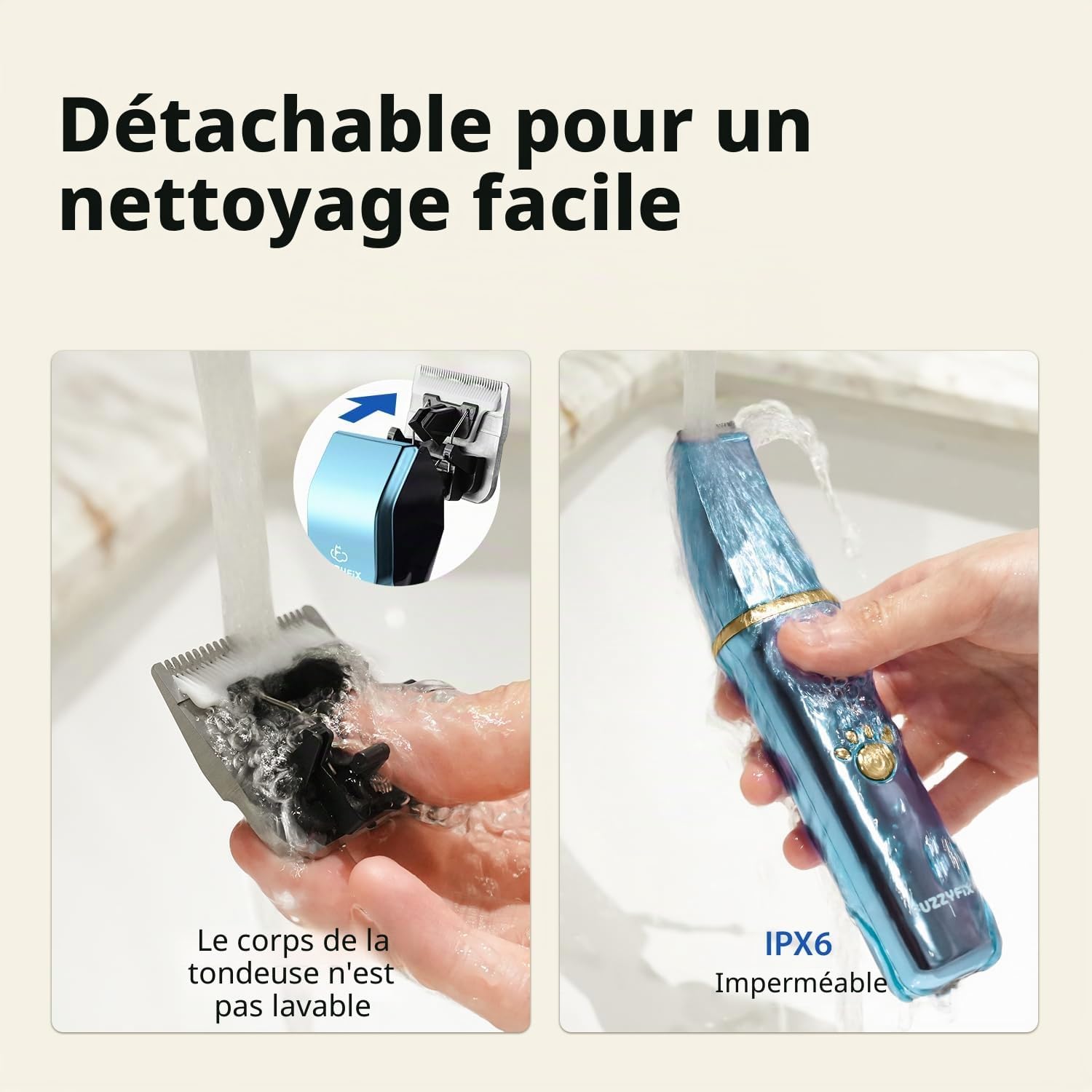 Thumbnail 6 de FuzzyFix Tondeuses chiens 3 en 1 sans fil pour Pattes et Corps – Silencieuse et Puissante