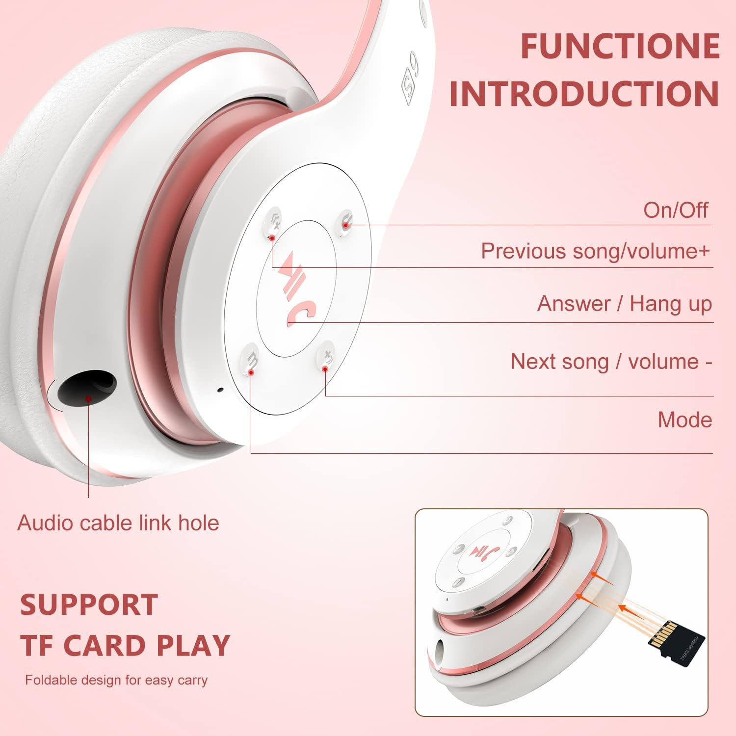 Detalle de Rebocico Bluetooth Headphones with 65 Hours Playtime and 6 EQ Modes