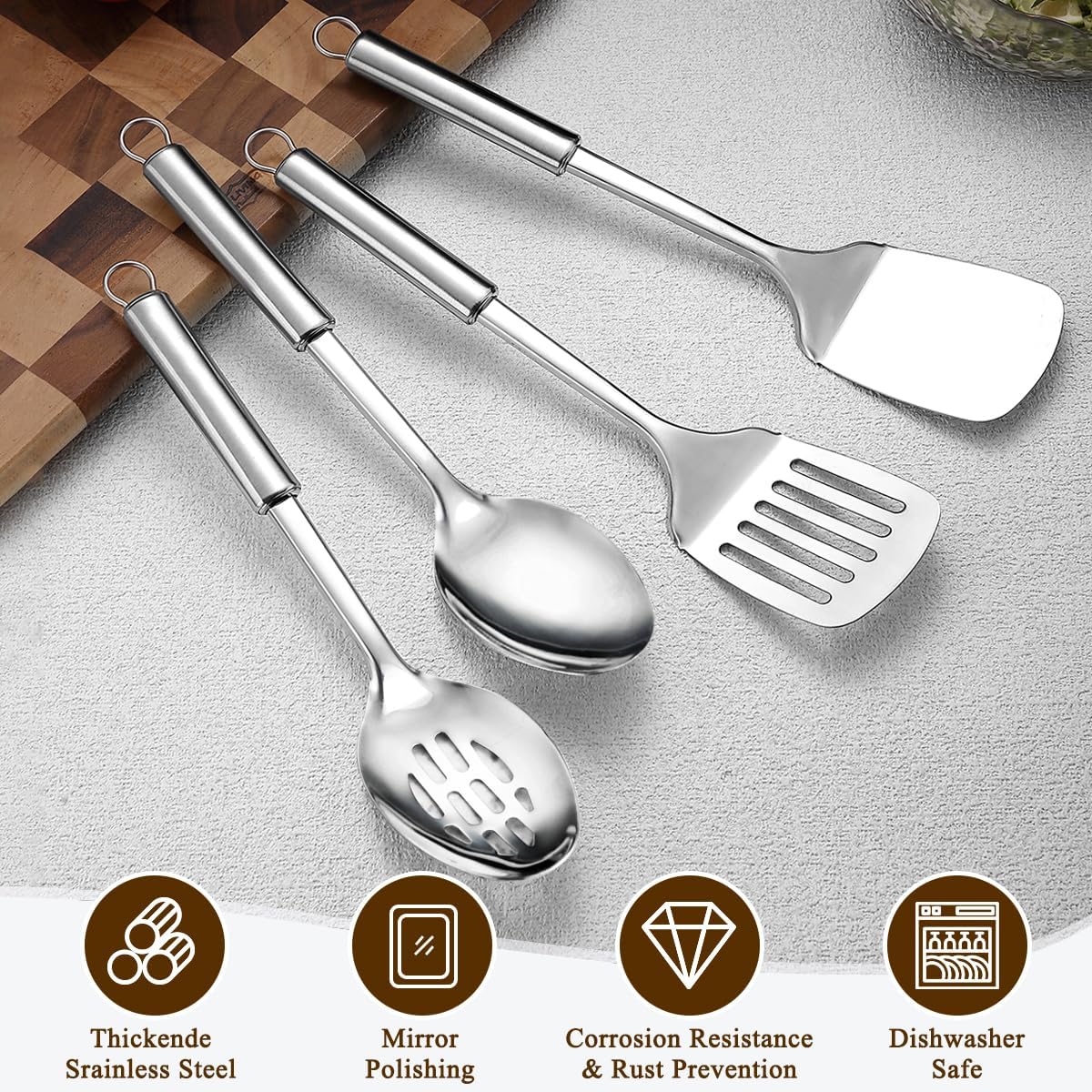 Thumbnail 2 de HOMQUEN Homquen Kitchen Utensils Set (4 Pieces) stainless steel spatula and ladles