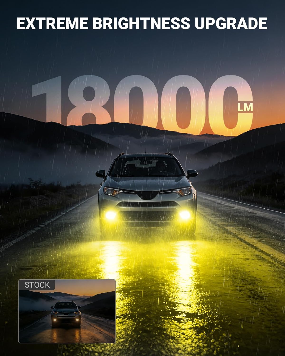 Thumbnail 1 de SEALIGHT H11/H16/H8 Yellow LED Fog Light Bulb (2-Pack) — 18000LM, IP68, 80,000 Hours