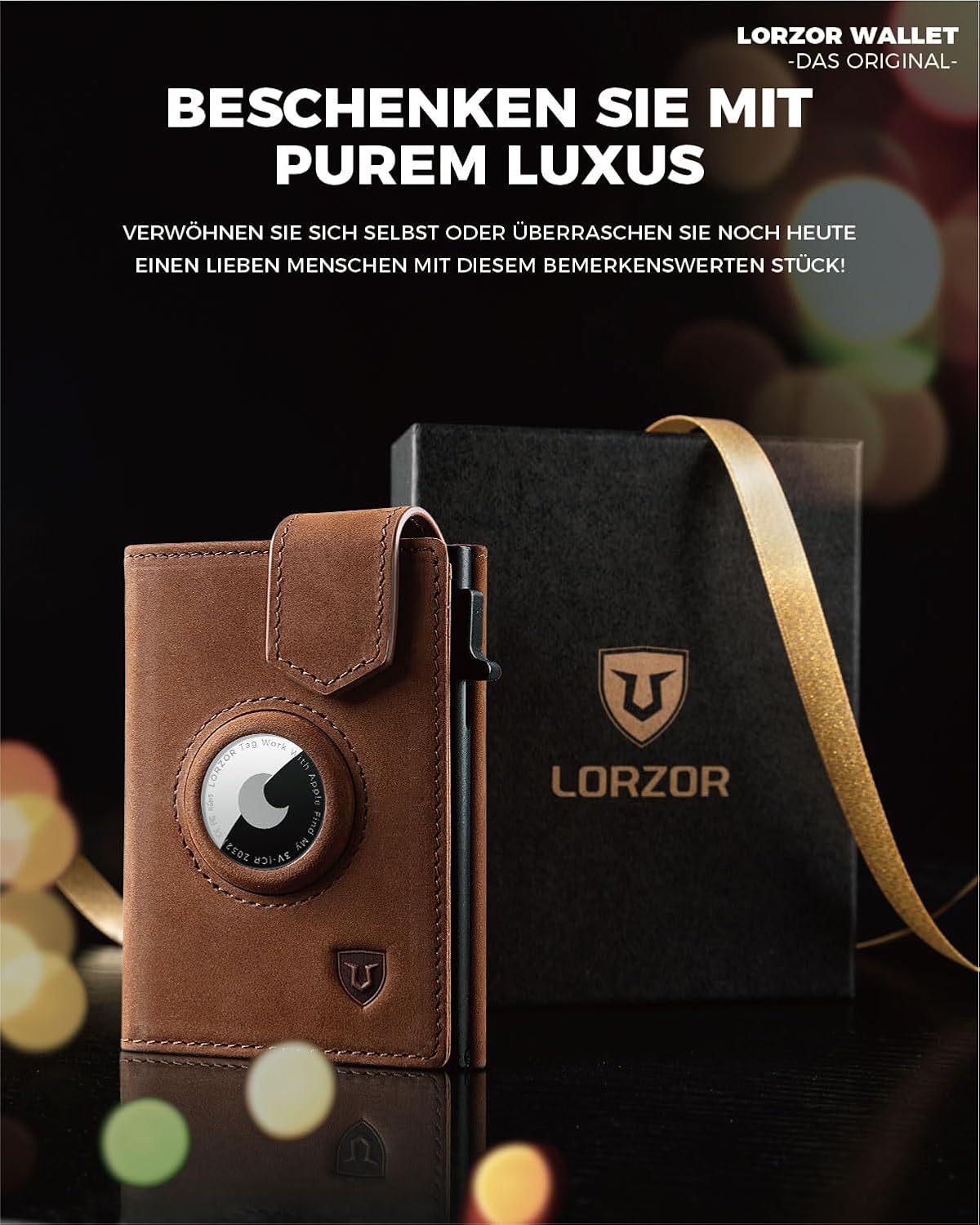 Thumbnail 6 de LORZOR Slim Wallet Leder Portemonnaie 10 Karten 👛