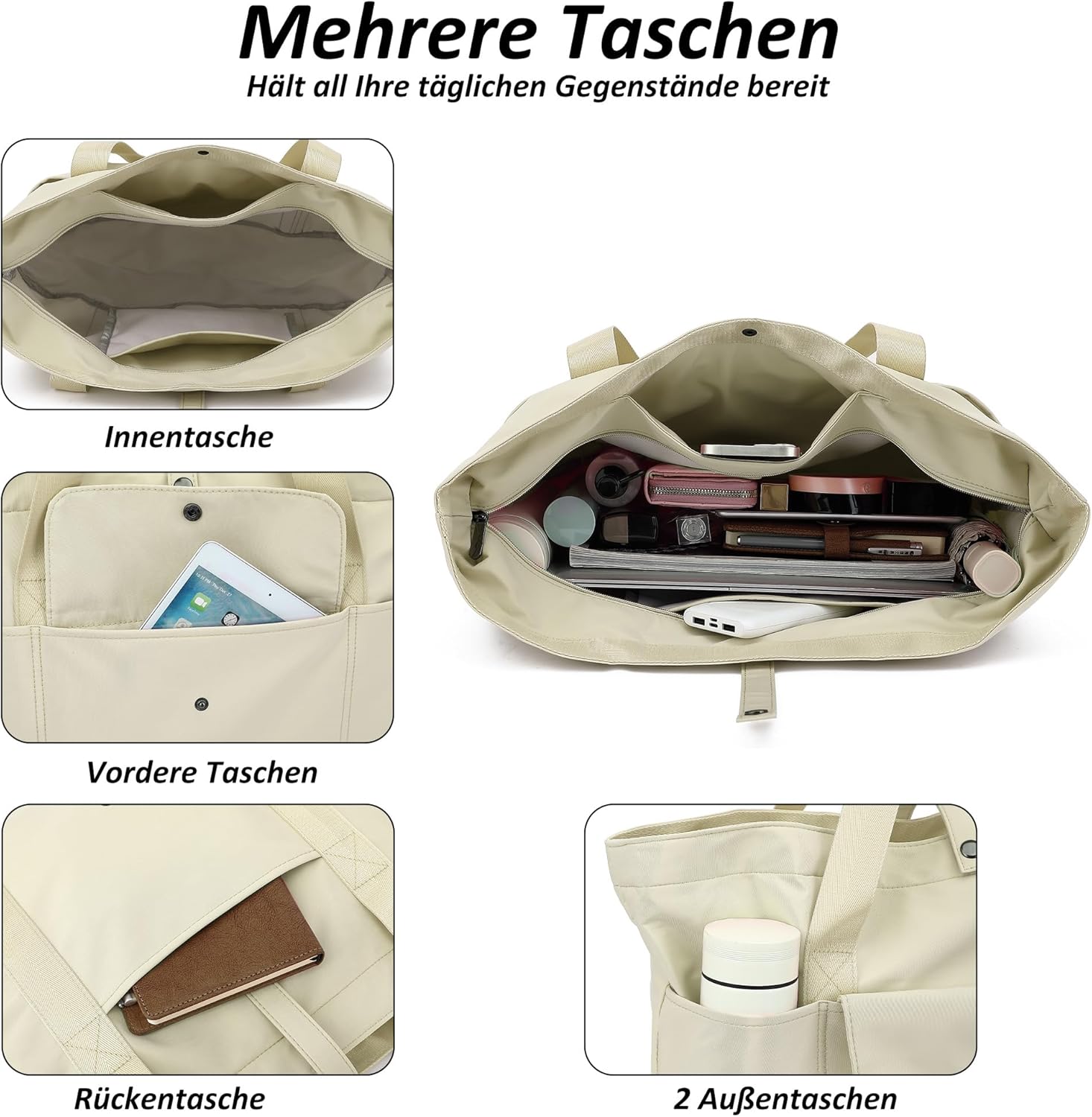 Thumbnail 4 de TANTOMI Handtasche für Damen – Geräumige Allround-Tasche für Arbeit, Schule und Fitness