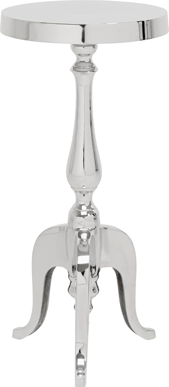 Detalle de Kare Design tavolino d'appoggio Barocco: stile Barocco in alluminio nichelato, 62x27x27