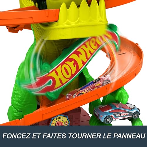 Detalle de Hot Wheels City T-Rex Blaze Battle et Voiture Miniature 1:64