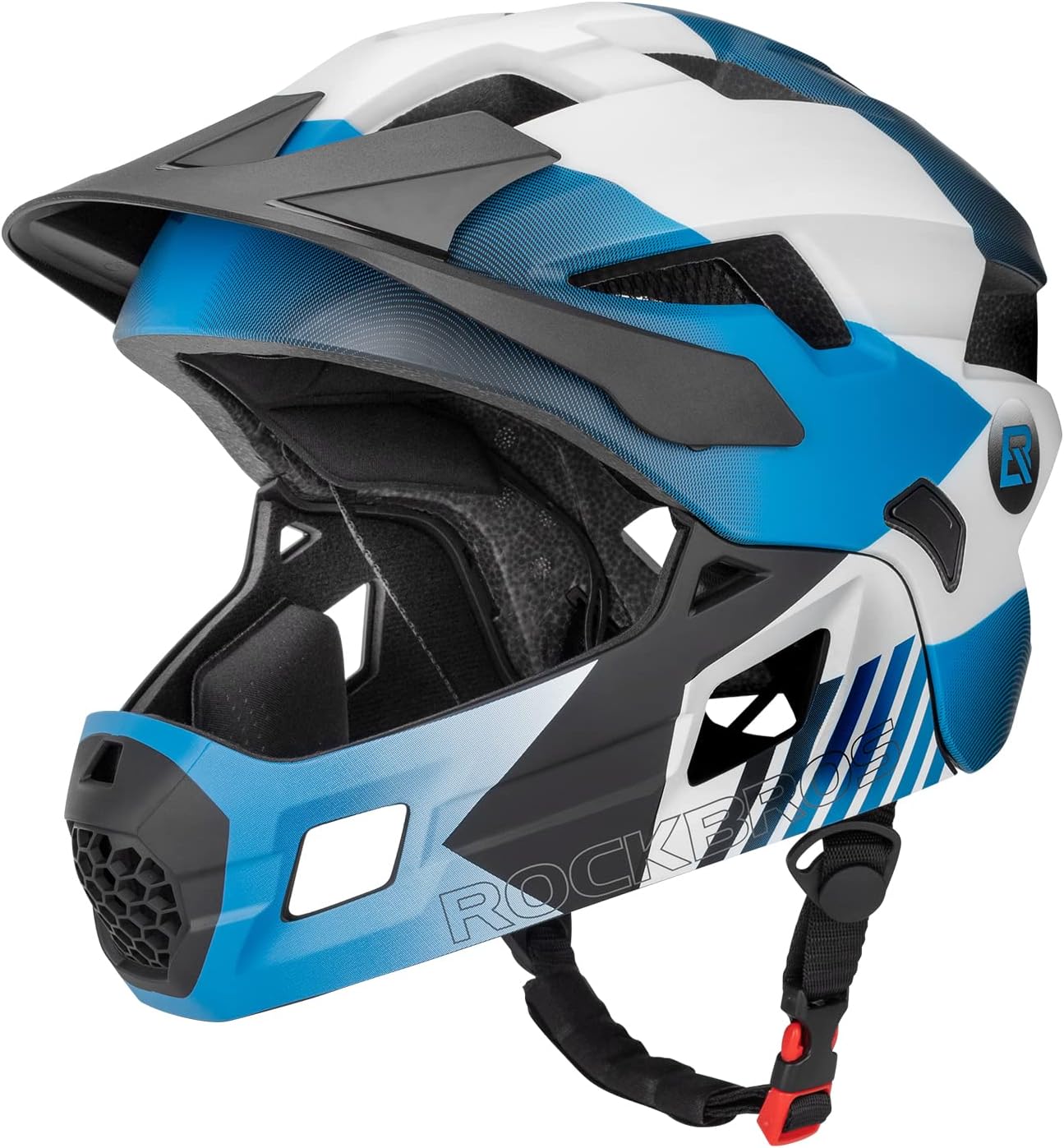 Detalle de ROCKBROS Kids Full Face Helmet: Adjustable Switchable Protection for Active Kids