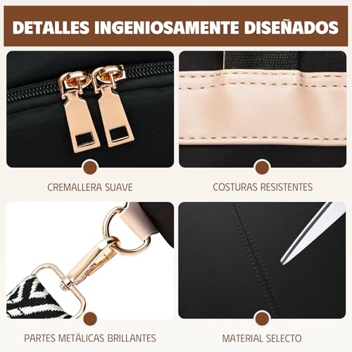 Thumbnail 6 de ONETOALL Bolso Mochila Mujer antirrobo impermeable convertible con bolsillos RFID (negro)