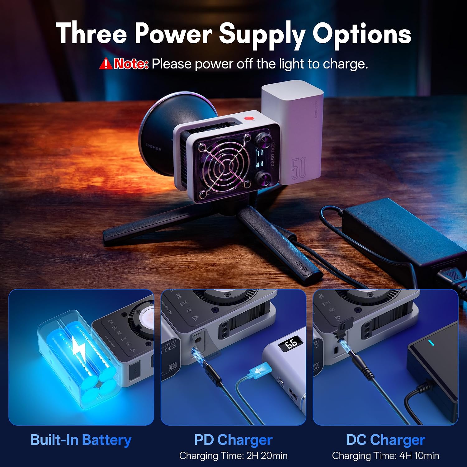 Thumbnail 5 de ZHIYUN CINEPEER CX50 50W Video Light with Battery – Portable Bi-Colour LED for On-the-Go Filming