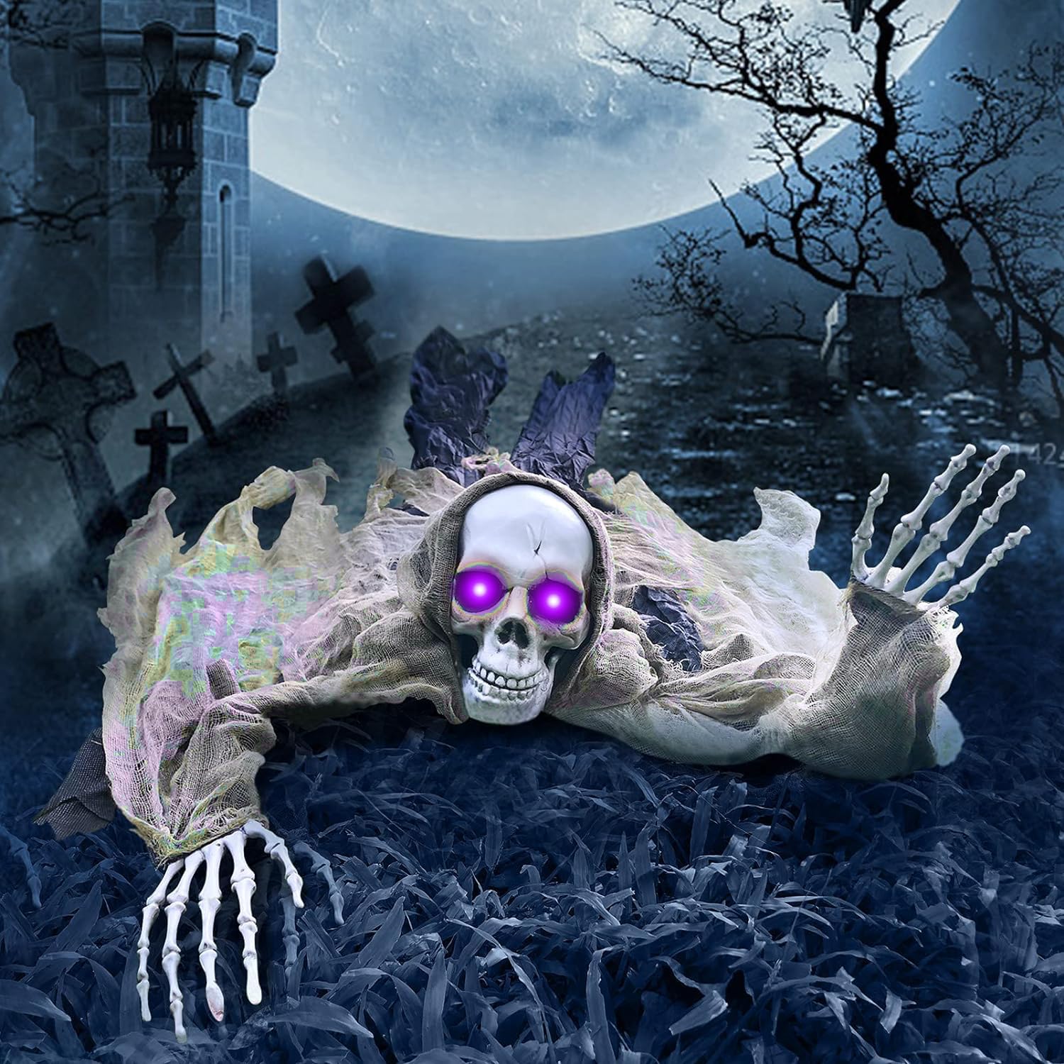 Thumbnail 1 de LCHUANG Halloween Glowing Eyes Lights, Purple