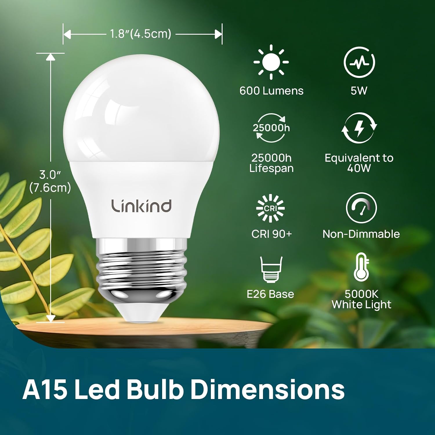 Thumbnail 1 de Linkind Refrigerator Light Bulbs, A15