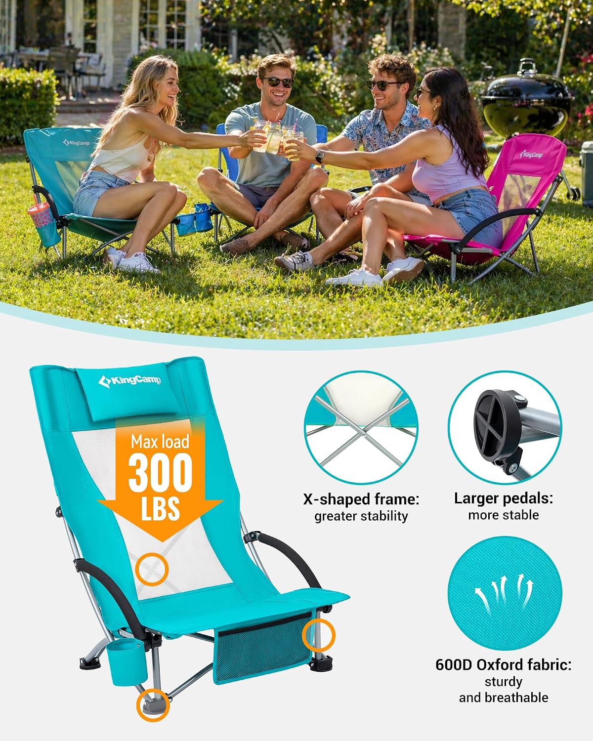 Thumbnail 6 de KingCamp Low Beach Chair 300 lbs