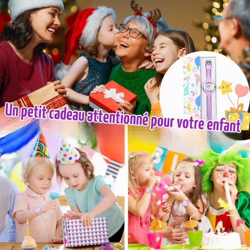 Detalle 2 de GUUMUXIN montre éducative analogique pour enfants, cadran multicolore, 5-16 ans