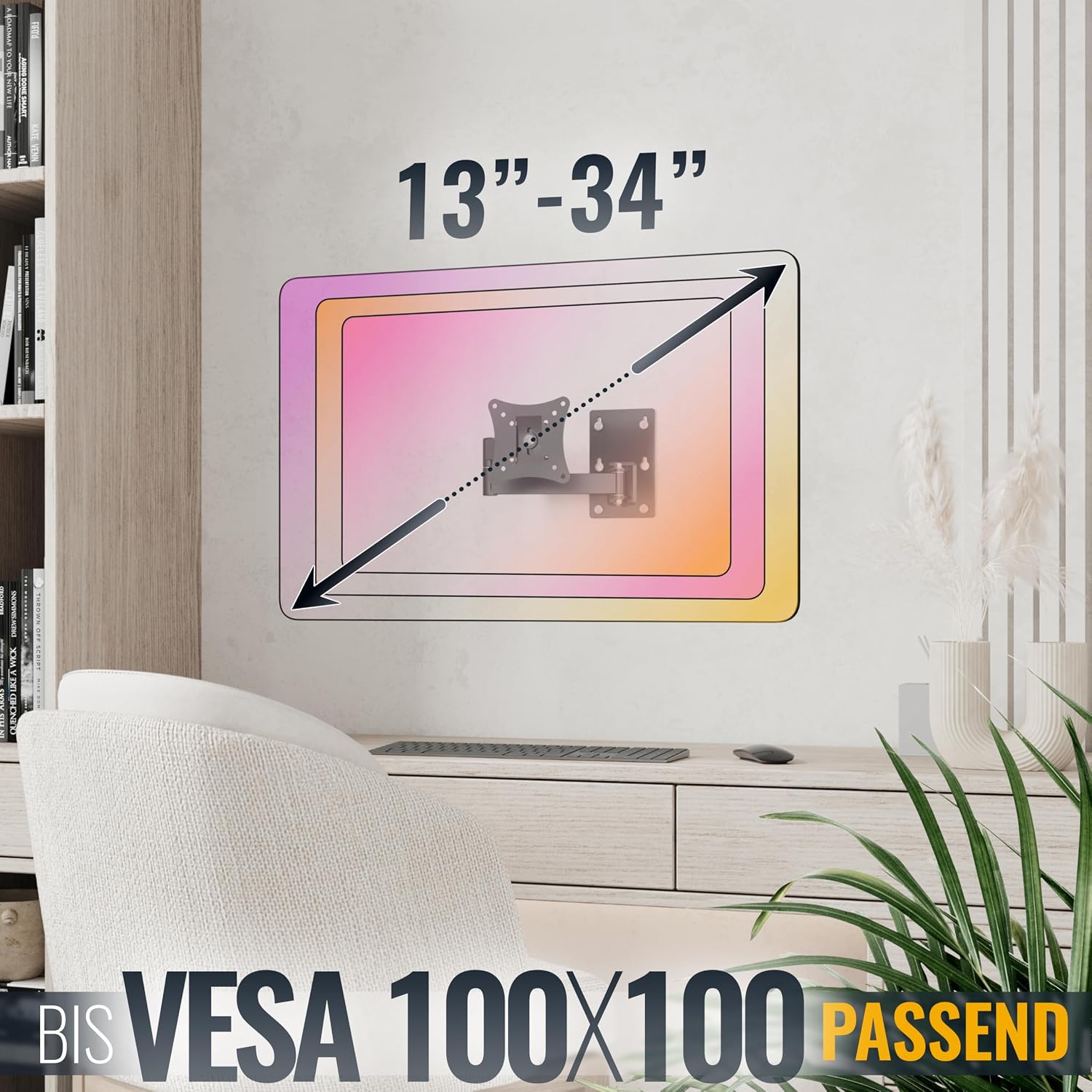 Detalle 2 de RICOO R02-11 Monitor Wandhalterung VESA bis 20 kg
