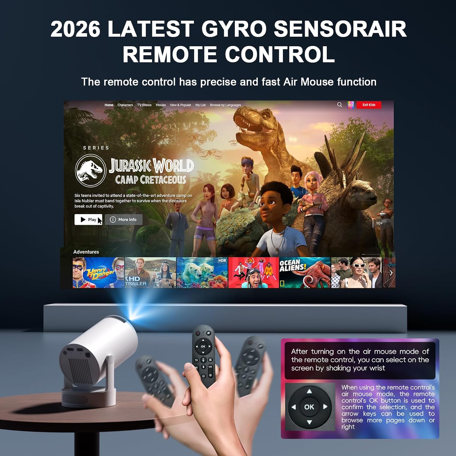 Detalle de Wowlink W210: Vidéoprojecteur portable avec WiFi 6, Bluetooth et Apps intégrées
