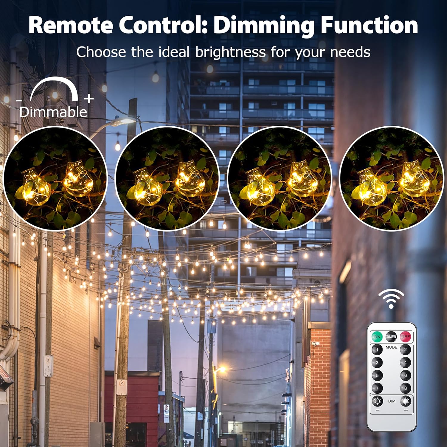 Thumbnail 1 de DSLebeen Catena Luminosa Esterno 9M/30FT LED con Batteria, 12 Lampadine A60 – Decorazione per Giardino e Casa