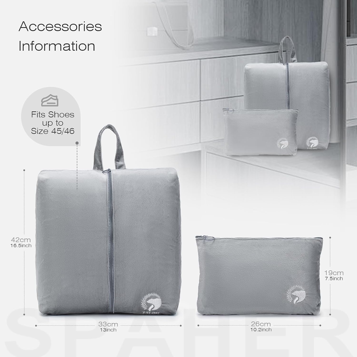 Detalle de SPAHER 2X Borsone da Viaggio Bagaglio a Mano 40x30x25 cm, 30 L (pieghevole) – impermeabile per palestra e weekend