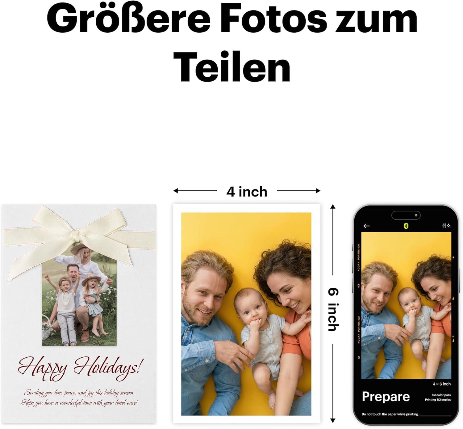 Detalle de KODAK Dock Plus Foto-Drucker 4PASS für Smartphones – 10×15 cm Sofortdruck mit 40-Blatt-Bundle