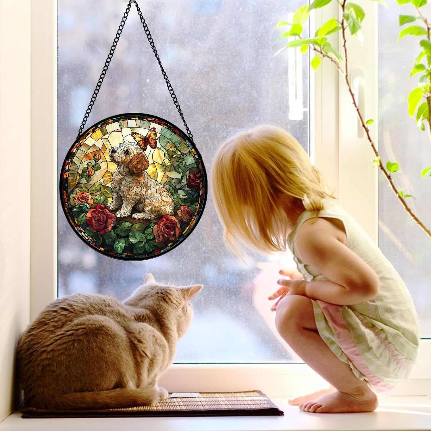 Detalle 2 de Stained Glass Suncatcher 7.8-inch