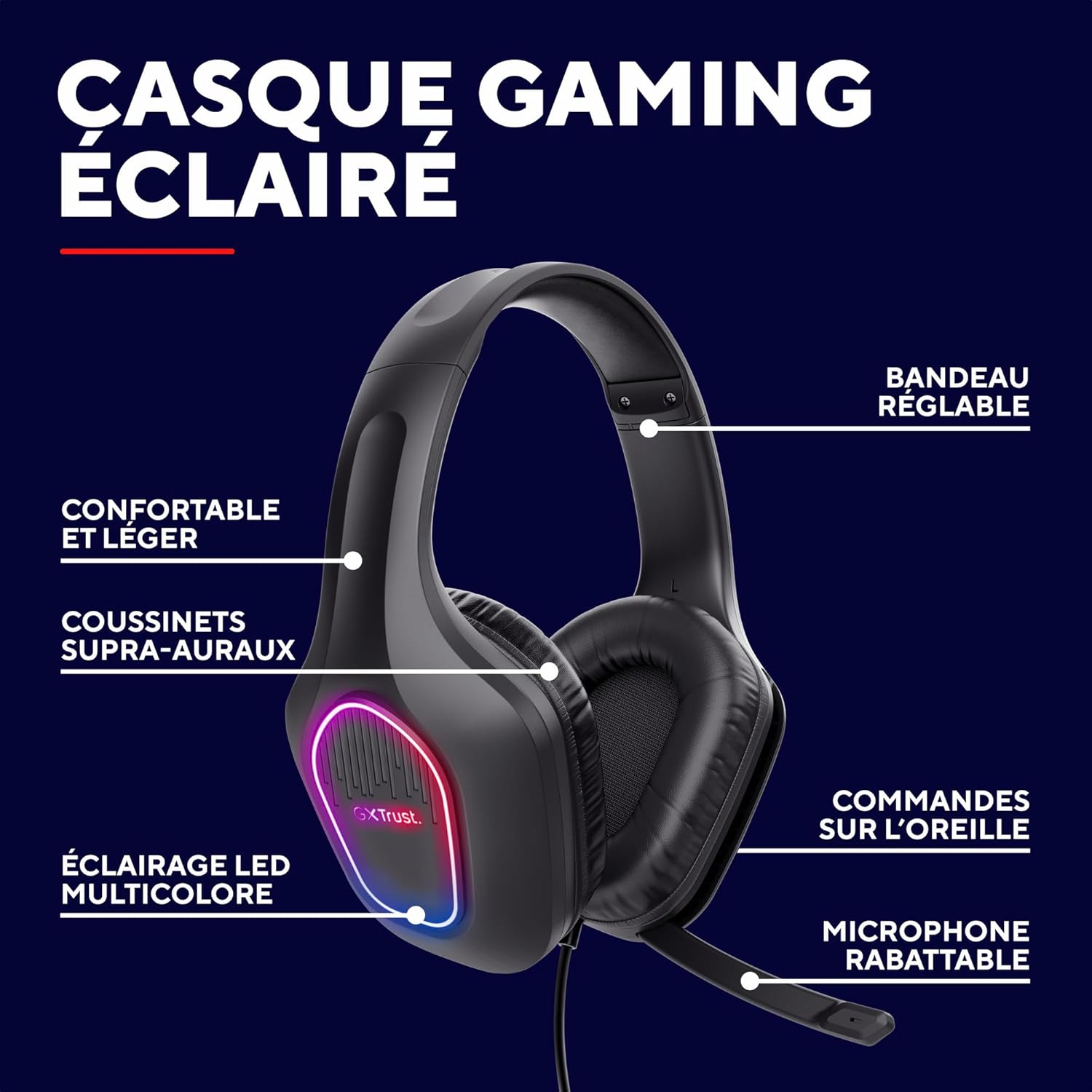 Detalle 2 de Trust GXT 419 Rayne casque gaming USB