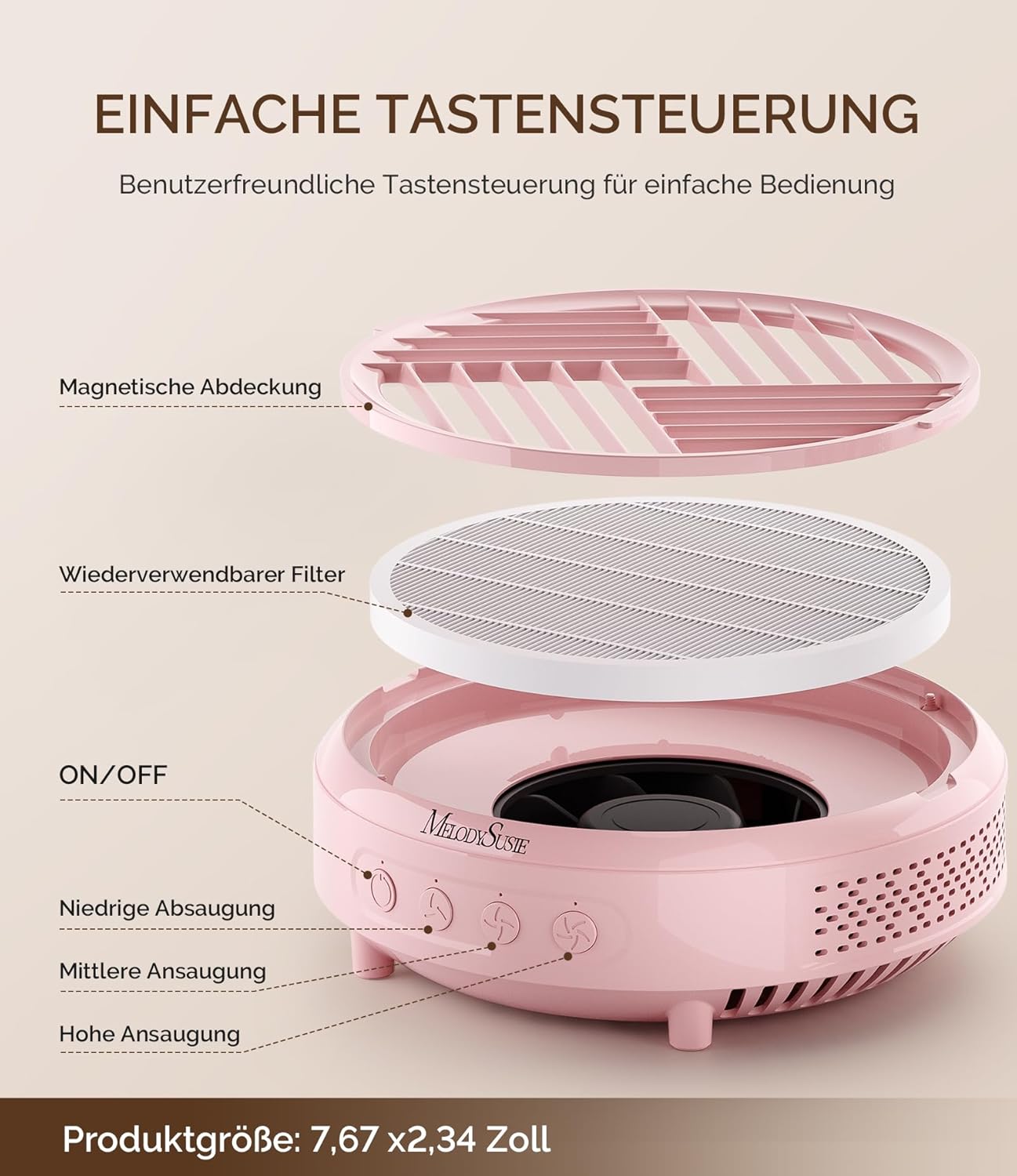 Thumbnail 3 de MelodySusie Nagelstaubsauger HPro kompakt Rosa