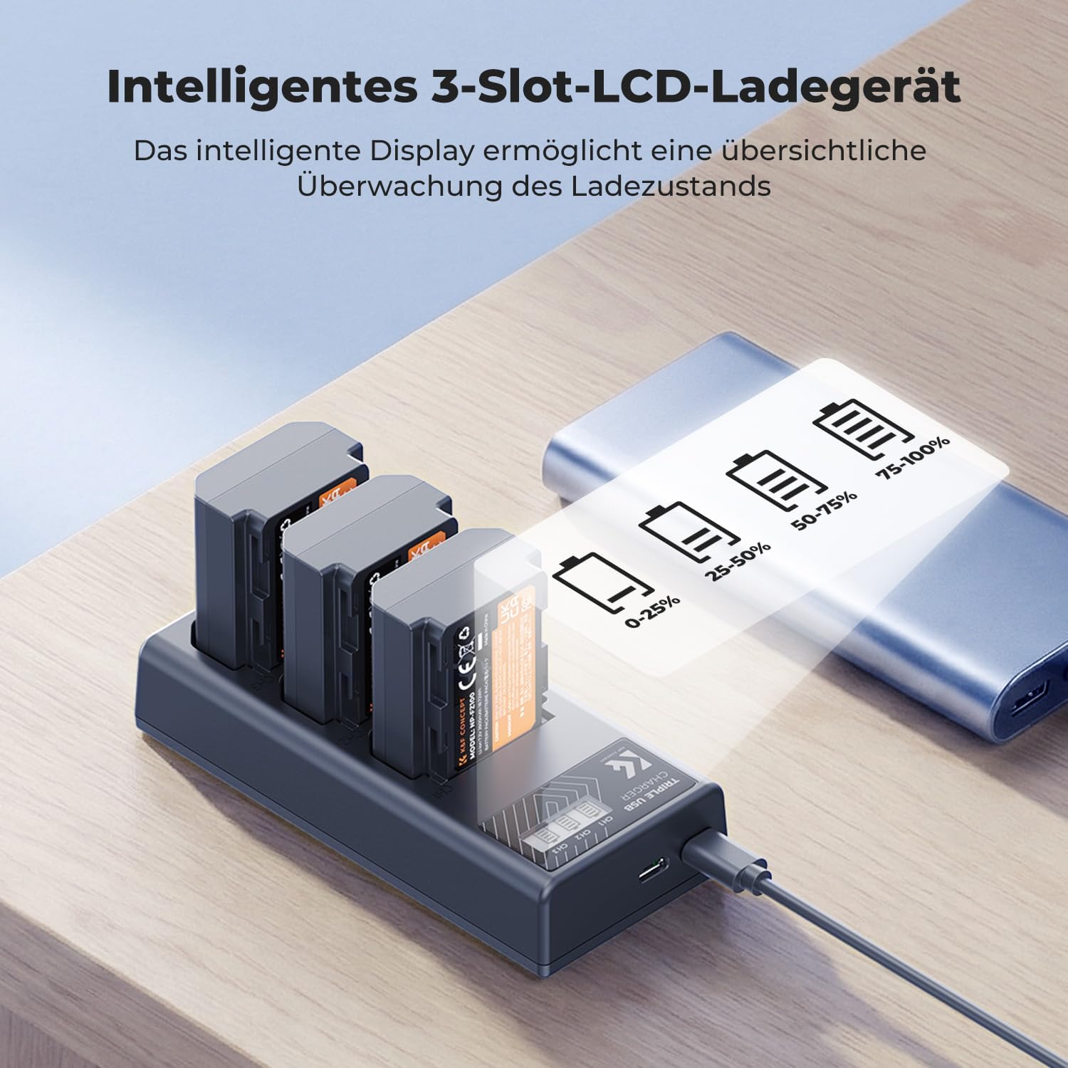 Detalle de K&F CONCEPT NP-FZ100 2280mAh Akkupack