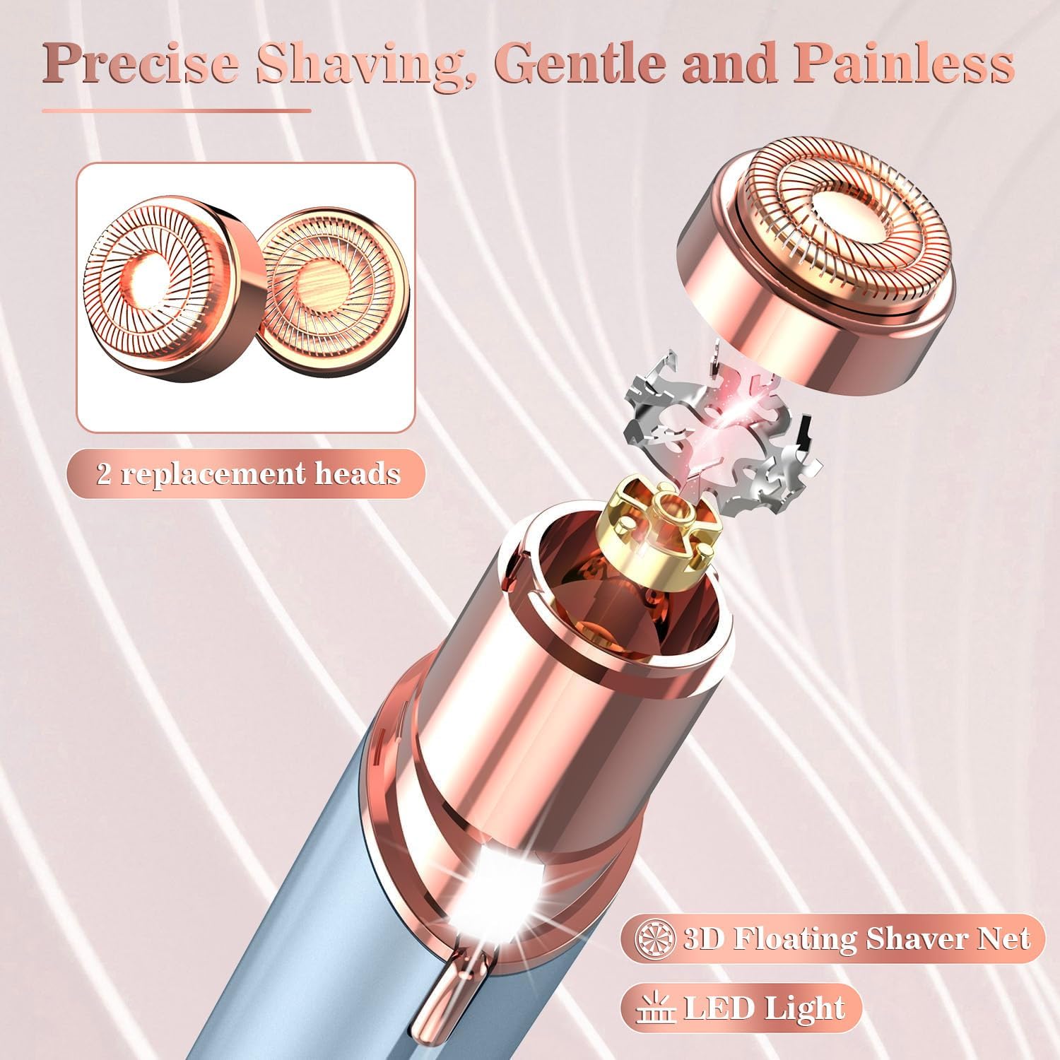 Detalle 2 de Vexloria Facial Hair Remover Rechargeable 1️⃣🪒